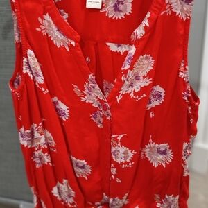 Lucky Brand Red Floral Blouse